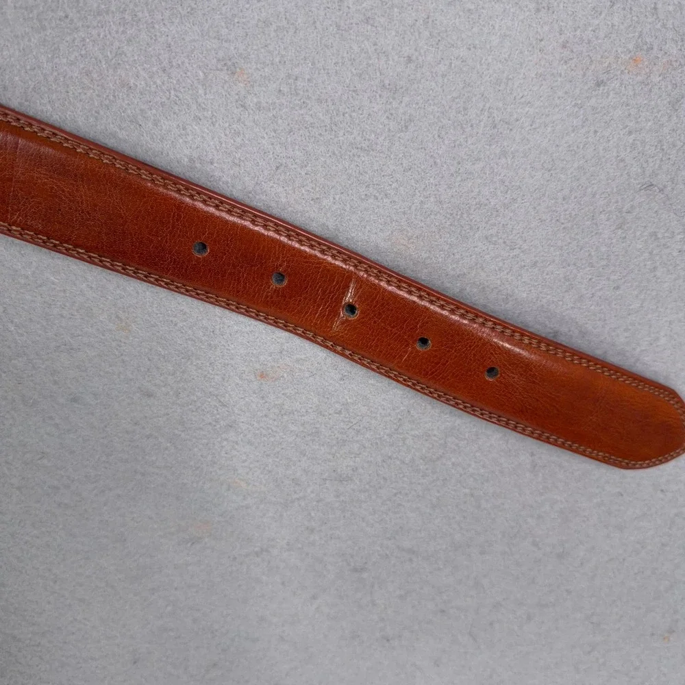 Bosca Leather Belt Mens 36 Brown Classic Dress Professional
